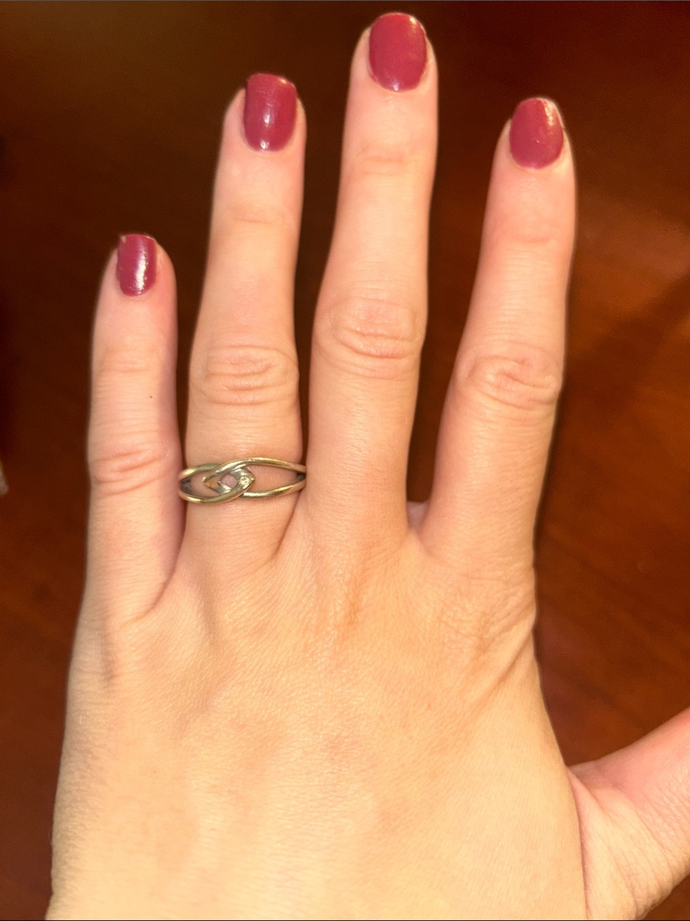 Real Diamond Knot Ring